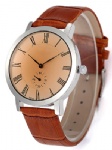 Brown leather watch with Roman numerals