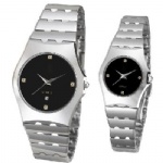 Alloy case steel band watch lover watch