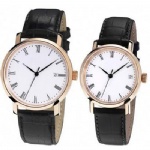 Gold lover watch with calendar and Roman numerals