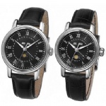 High quality lover watch with double calendar and Roman numerals