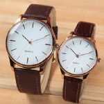 Simple design quartz watch lover watch with PU strap