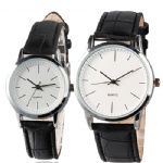 Fashion lover watch with black leather strap