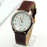 Quartz watch fashion leather watch with black PU strap