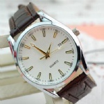 Quartz watch fashion leather watch with up index and calendar