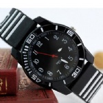 Quartz watch fashion leather watch with Arabic numeral and silicone watch