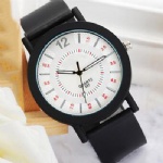 Quartz watch fashion leather watch with black case