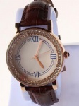 Fashion alloy watch lady watch with stone and PU strap