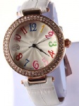 Fashion lady watch with stone and PU strap