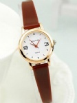 Fashion lady watch with IPG plating and leather strap