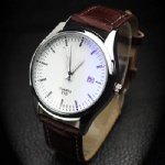 High-grade men watch with genuine leather strap