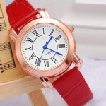 Fashion lady watch with IPG plating and leather strap