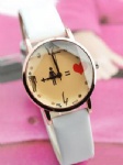 Fashion lady watch with IPG plating and white pu strap