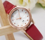 Fashion lady watch with IPG plating and leather strap