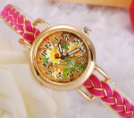 Fashion lady watch with braided strap