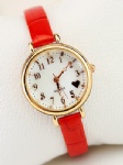 Fashion lady watch with Arabic numerals and leather strap