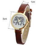 Fashion lady watch brown leather strap watch hot selling in Europe