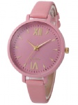 Fashion lady watch with big face and leather strap