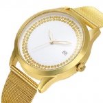 High quality watch fashion lady watch with diamond and steel mesh strap