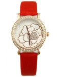 Fashion lady watch with stone and leather strap