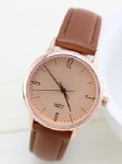 Fashion lady watch brown leather strap watch hot selling in Europe