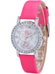 Fashion alloy kids watch leather strap watch