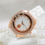 Quartz watch fashion ceramic watch with stone