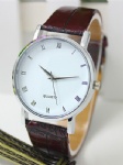 Brown leather strap watch with Arabic numeral