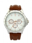 The decoration eyes with brown leather strap watch