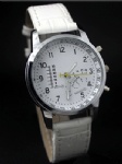 White dial and strap watch for men