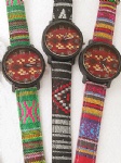 Old style watch with colorful PU strap and dial