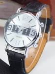 Alloy watch with 2 square imitation eyes on dial