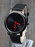 Black dial and PU strap fashion alloy watch